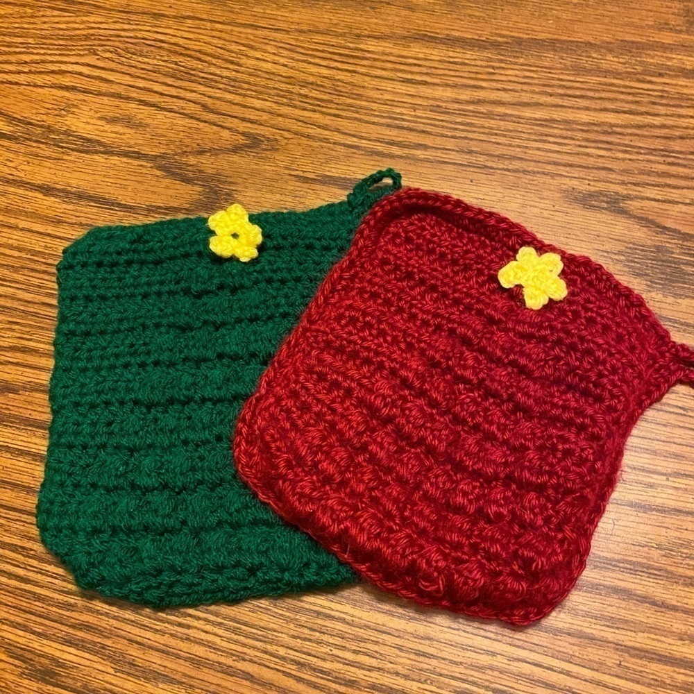 Hand Crocheted Christmas Tree Hot Pads